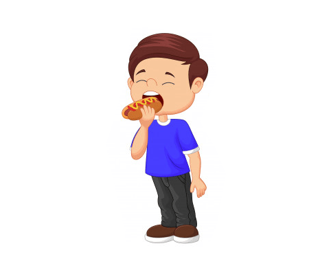 I tried eating the hotdog quickly.